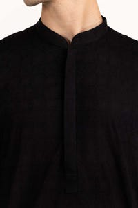 UAE -Black Embroidered Kurta KR-EMB23-015