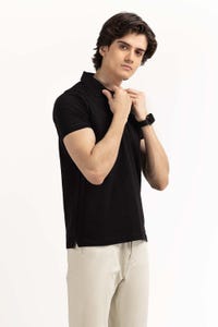 UAE -Black Embroidered Polo PS-FPK23-181