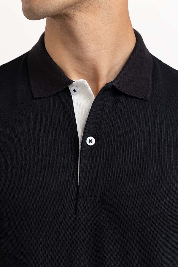 UAE -Black Embroidered Polo PS-FPK23-189