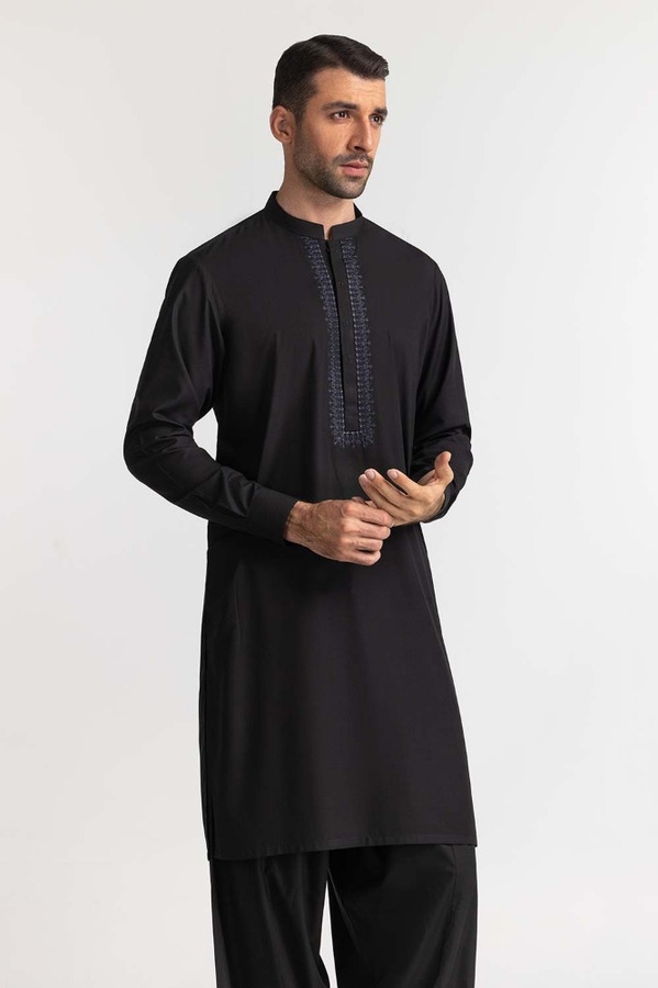UAE -Black Embroidered Suit SK-E24-008