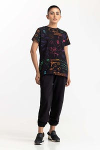 UAE -Black Knit T-Shirt 231-213-027