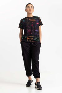 UAE -Black Knit T-Shirt 231-213-027