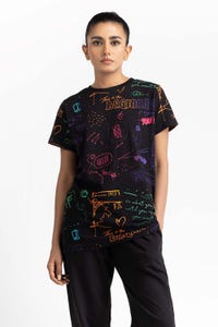 UAE -Black Knit T-Shirt 231-213-027