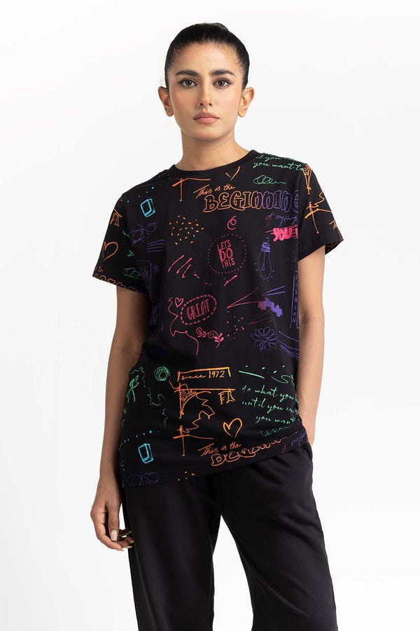 UAE -Black Knit T-Shirt 231-213-027