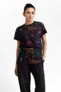 UAE -Black Knit T-Shirt 231-213-027
