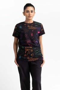 UAE -Black Knit T-Shirt 231-213-027