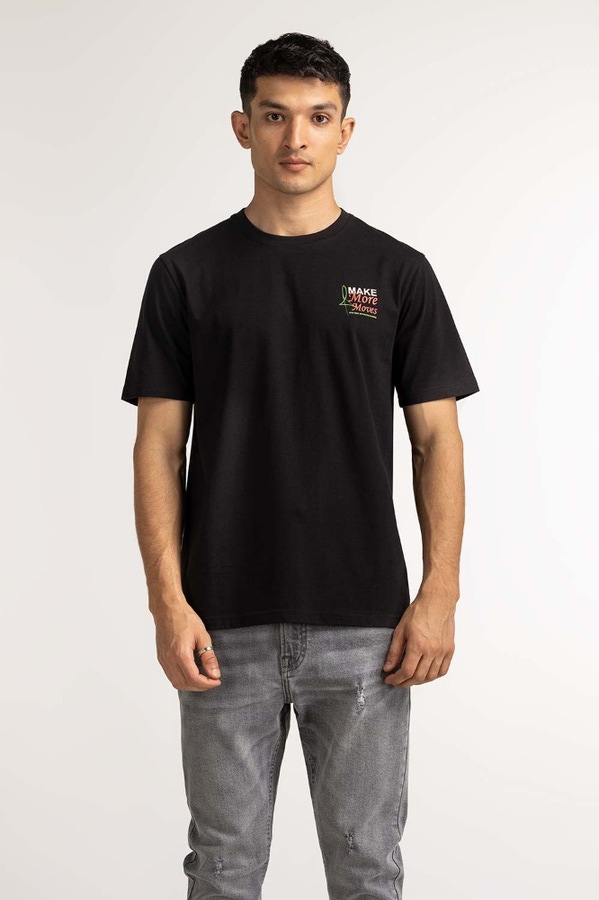 UAE -Black Pattern Tee MN-TS-PT-S24-608
