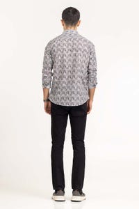 UAE -Black White Printed Casual Shirt CS-PRT22-005