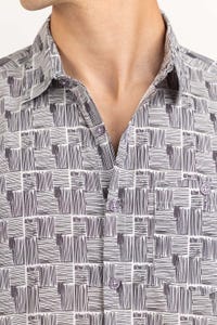 UAE -Black White Printed Casual Shirt CS-PRT22-005