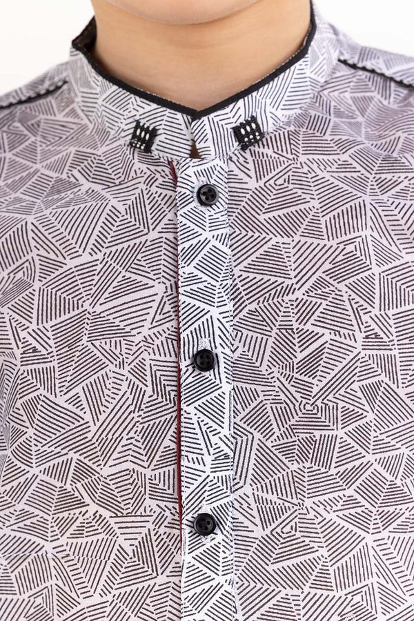 UAE -Black and White Styling Kurta KKS-902