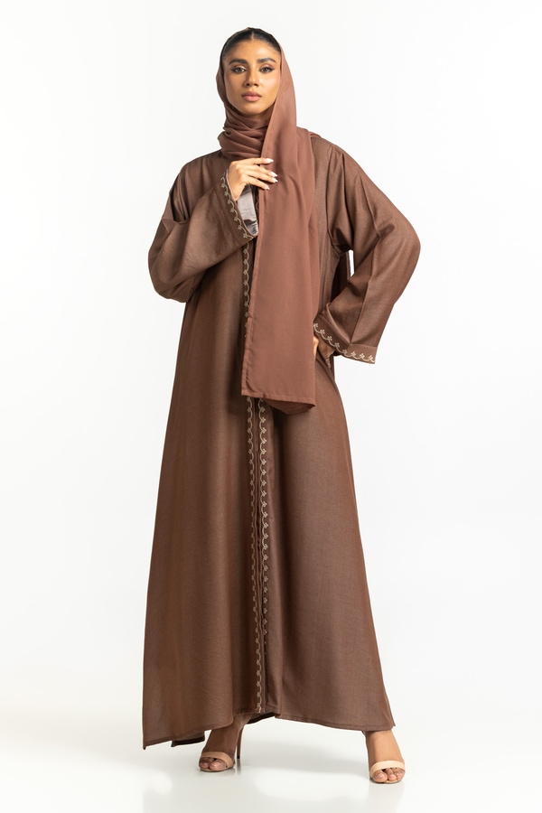 UAE-Blended Embroidered Abaya With Scarf KAB-22117