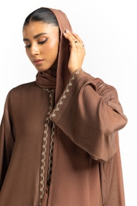 UAE-Blended Embroidered Abaya With Scarf KAB-22117