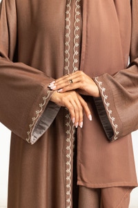 UAE-Blended Embroidered Abaya With Scarf KAB-22117