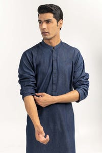 UAE -Blue Basic Kurta KR-PLN22-029