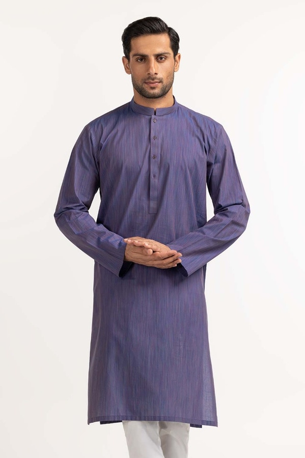 UAE -Blue Basic Kurta KR-PLN24-006