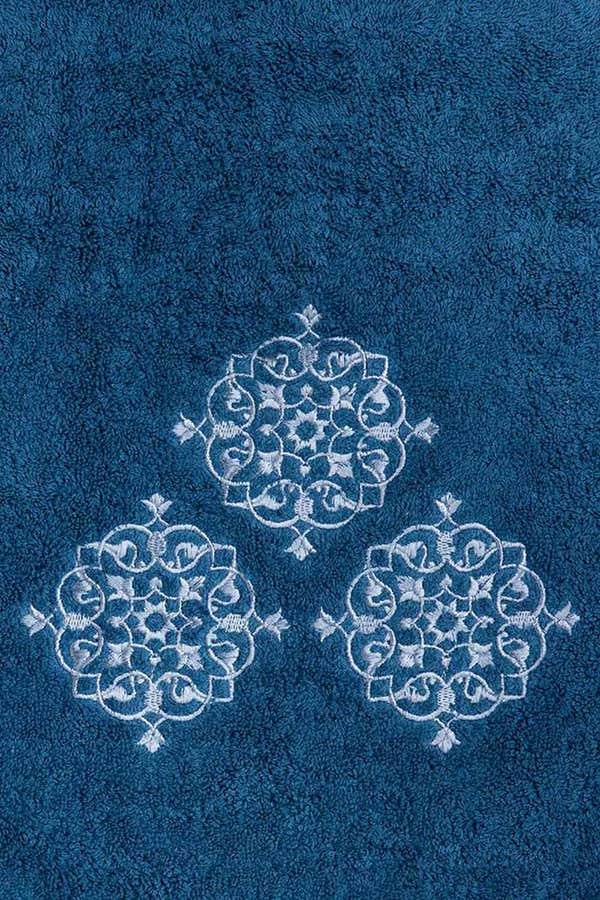UAE -Blue 3 Pc Combed Embroidered Towel Set
