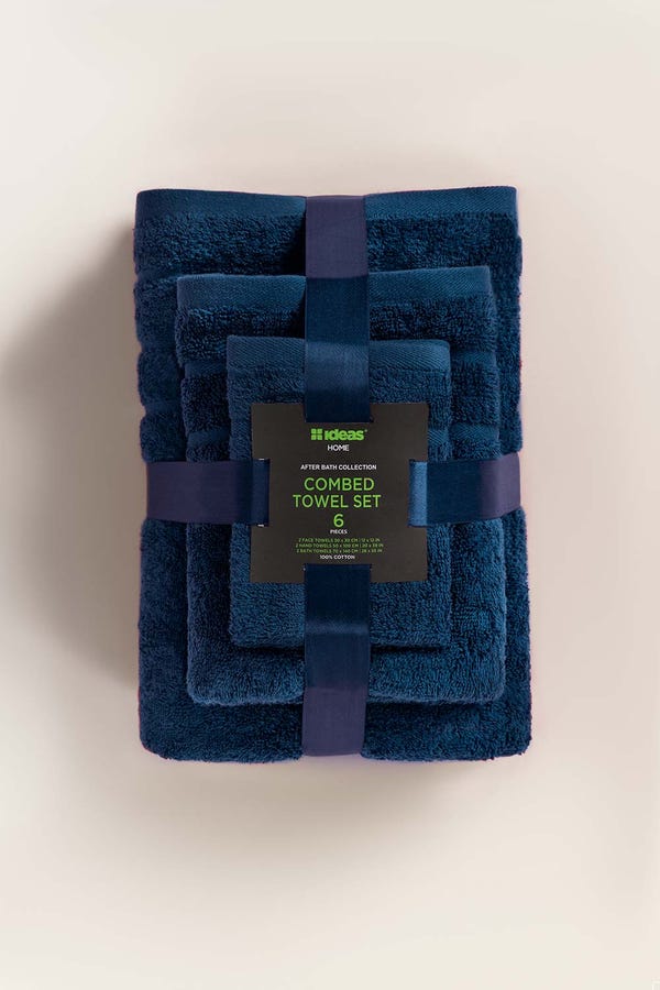UAE -Blue Combed Towel 6 Pc Set