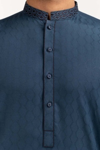 UAE -Blue Embroidered Kurta KR-EMB24-004