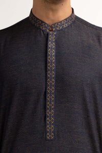 UAE -Blue Embroidered Kurta KR-EMB24-008