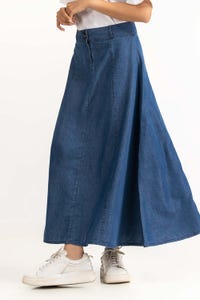 UAE -Blue Light Weight Denim Skirt 231-218-300