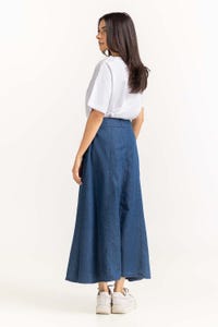 UAE -Blue Light Weight Denim Skirt 231-218-300