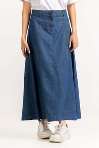 UAE -Blue Light Weight Denim Skirt 231-218-300