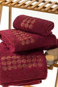 UAE -Blush Combed 3Pc Embroidered Towel Set