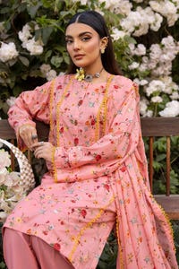 UAE -3PC Printed Lawn Unstitched Suit with Chiffon Dupatta BM-42002