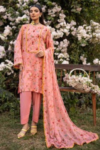 UAE -3PC Printed Lawn Unstitched Suit with Chiffon Dupatta BM-42002