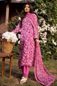 UAE -3PC Printed Lawn Unstitched Suit with Chiffon Dupatta BM-42004