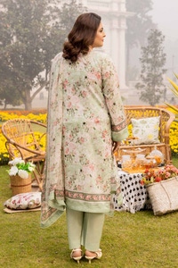 UAE -3PC Printed Lawn Unstitched Suit with Chiffon Dupatta BM-42013