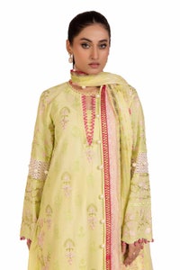 UAE -3 Piece Unstitched Embroidered Printed Cambric Suit with Chiffon Dupatta BM-42021