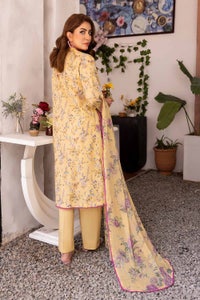 UAE -3PC Unstitched Printed Lawn Suit with Chiffon Dupatta BM-42022