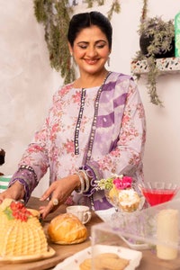UAE -3PC Unstitched Printed Lawn Suit with Chiffon Dupatta BM-42023