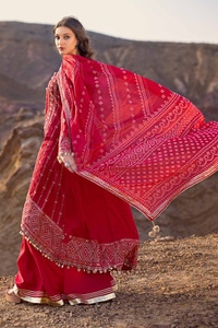 UAE -3PC Embroidered Printed Lawn Unstitched Suit with Burnout Tissue Silk Dupatta BN-42001