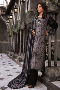 UAE -3PC Embroidered Printed Lawn Unstitched Suit with Burnout Tissue Silk Dupatta BN-42002