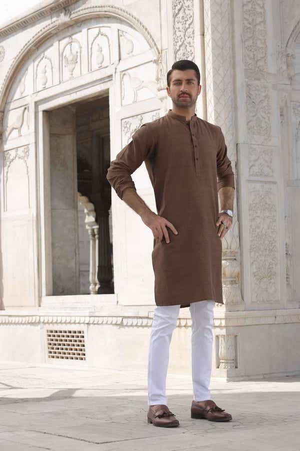 UAE -Brown Basic Kurta KR-PLN22-025