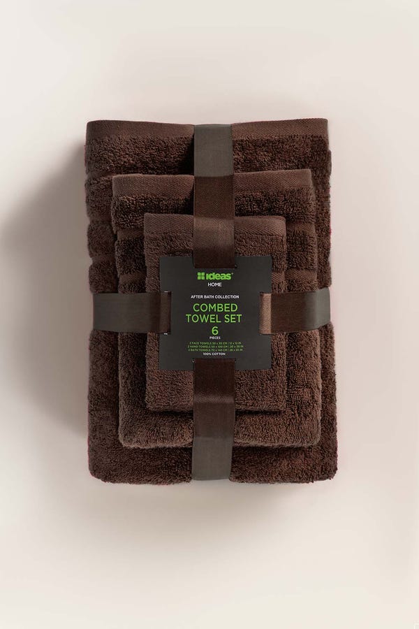 UAE -Brown Combed Towel 6 Pc Set