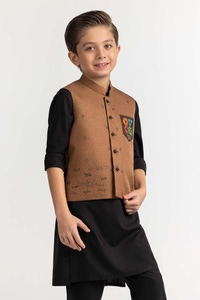 UAE -Brown Stylized Waist Coat KWC-PD23-011