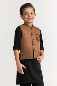 UAE -Brown Stylized Waist Coat KWC-PD23-011