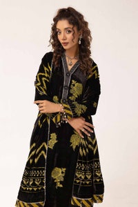 UAE -3 Piece Unstitched Burnout Velvet Suit with Diamanties Burnout Velvet Dupatta BVL-42001