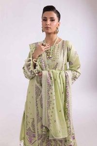 UAE -3 Piece Unstitched Embroidered Printed Cambric Suit with Lawn Dupatta CBE-42009