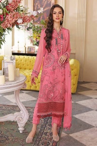 UAE -3PC Embriodered Chiffon Unstitched Suit LE-32002