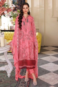 UAE -3PC Embriodered Chiffon Unstitched Suit LE-32002