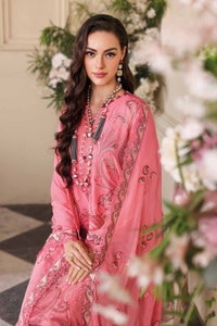 UAE -3PC Embriodered Chiffon Unstitched Suit LE-32002