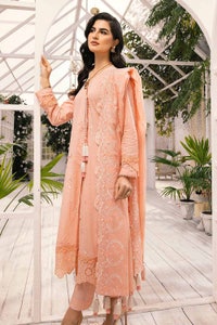 UAE -3PC Embroidered Lawn Unstitched Lacquer Printed Suit With Embroidered Denting Lawn Dupatta DN-32039