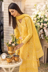 UAE -3PC Foil Embroidered Lawn Unstitched Suit with Zari and sequins Dupatta CK-32004
