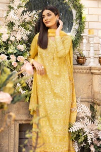 UAE -3PC Foil Embroidered Lawn Unstitched Suit with Zari and sequins Dupatta CK-32004