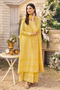 UAE -3PC Foil Embroidered Lawn Unstitched Suit with Zari and sequins Dupatta CK-32004