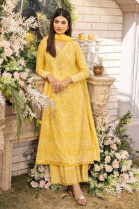 UAE -3PC Foil Embroidered Lawn Unstitched Suit with Zari and sequins Dupatta CK-32004